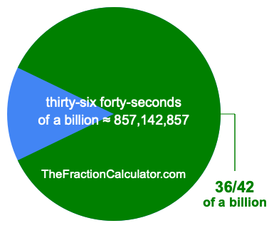 What is 36/42 of a billion?