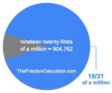 What is 19/21 of a million?
