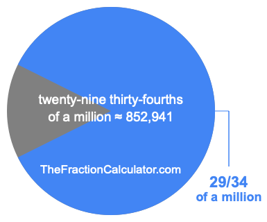 What is 29/34 of a million?
