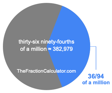 What is 36/94 of a million?