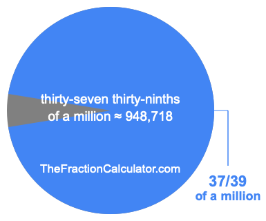 What is 37/39 of a million?