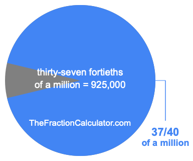 What is 37/40 of a million?