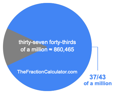 What is 37/43 of a million?