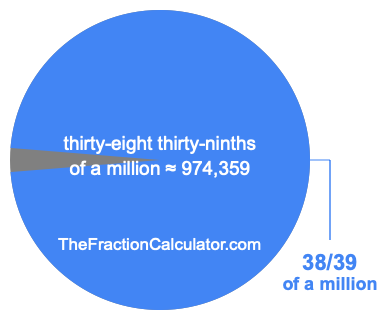What is 38/39 of a million?