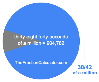 What is 38/42 of a million?