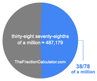 What is 38/78 of a million?