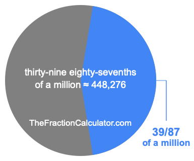 What is 39/87 of a million?