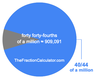 What is 40/44 of a million?