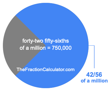 What is 42/56 of a million?