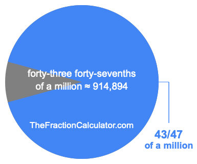 What is 43/47 of a million?