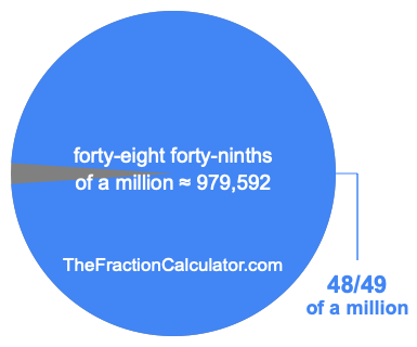 What is 48/49 of a million?