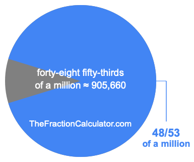 What is 48/53 of a million?