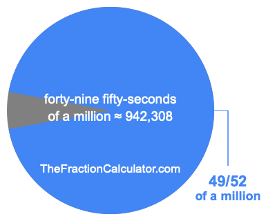 What is 49/52 of a million?