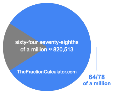 What is 64/78 of a million?