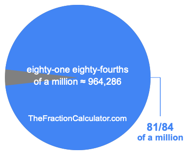 What is 81/84 of a million?