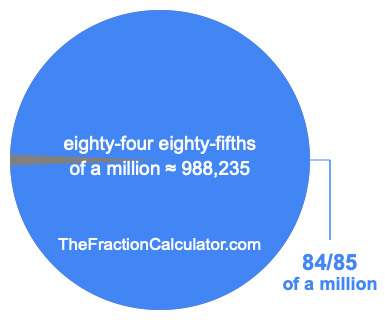 What is 84/85 of a million?