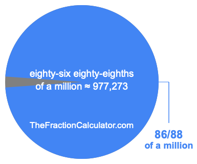 What is 86/88 of a million?