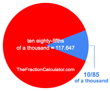 What is 10/85 of a thousand?