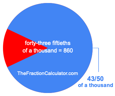 What is 43/50 of a thousand?